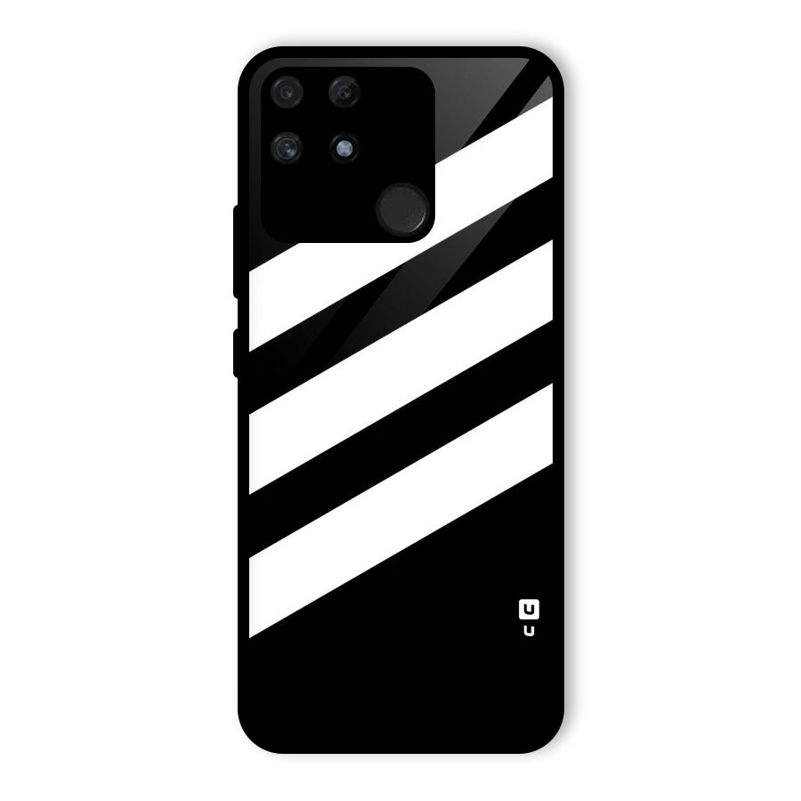 Diagonal Classic Stripes Glass Back Case for Realme Narzo 50A