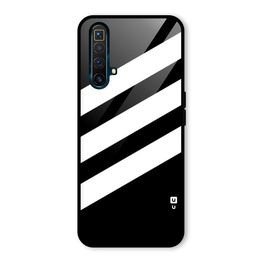 Diagonal Classic Stripes Glass Back Case for Realme X3