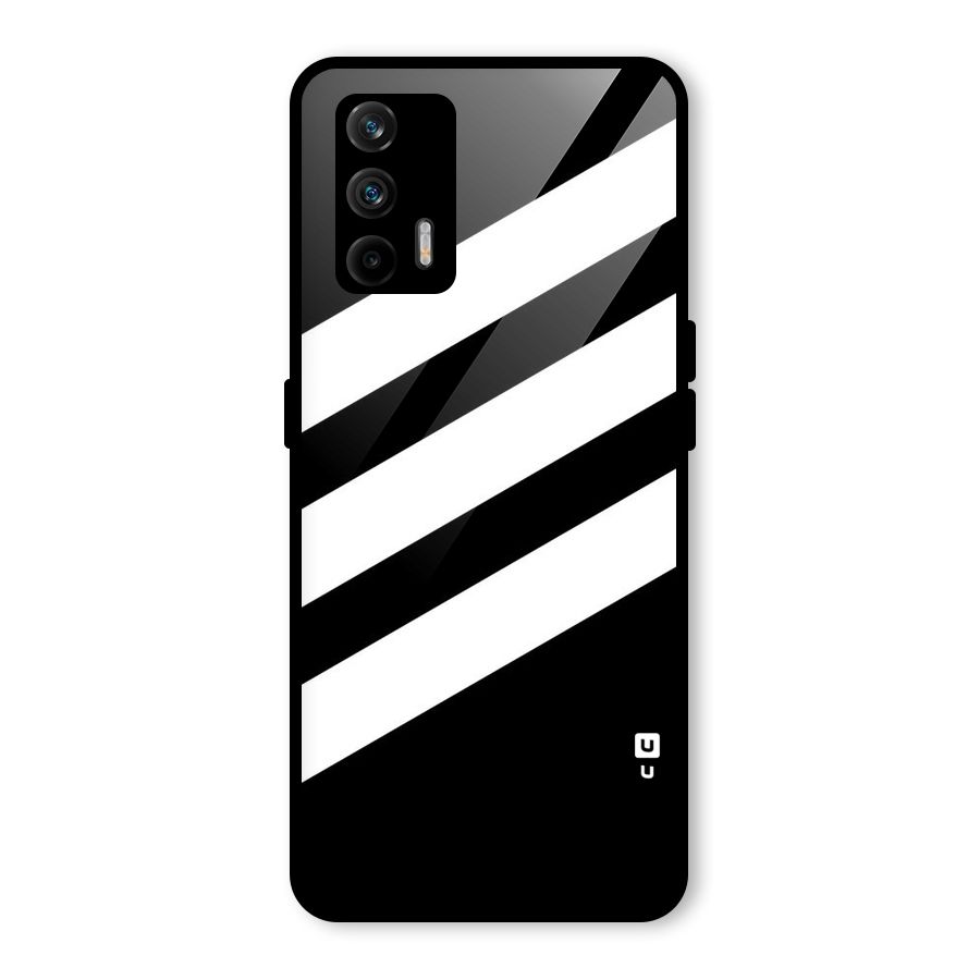 Diagonal Classic Stripes Glass Back Case for Realme X7 Max