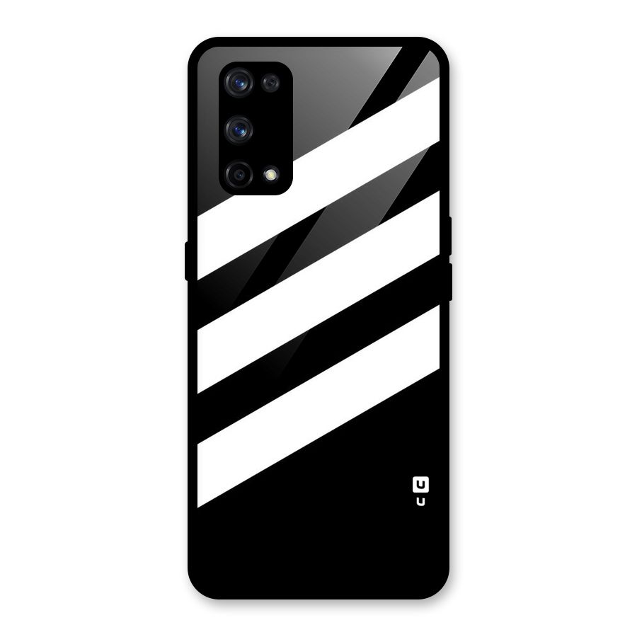 Diagonal Classic Stripes Glass Back Case for Realme X7 Pro