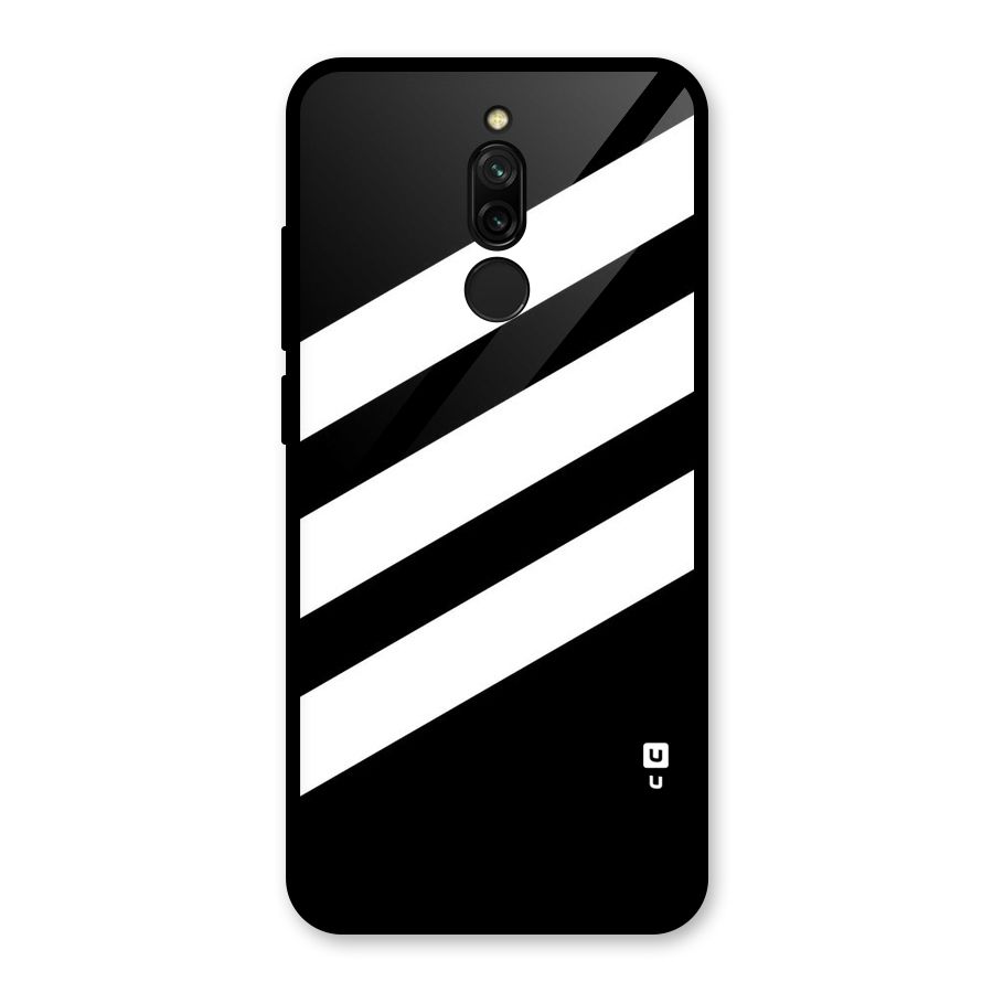 Diagonal Classic Stripes Glass Back Case for Redmi 8