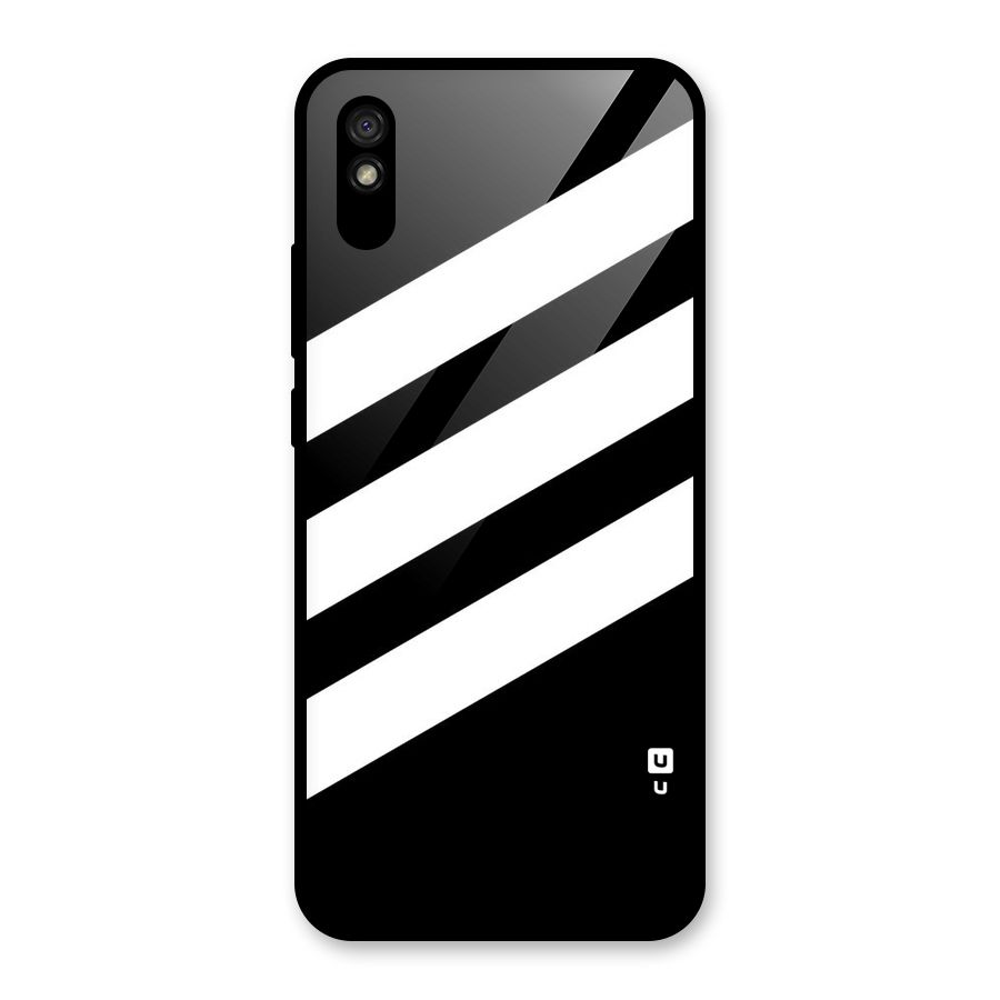 Diagonal Classic Stripes Glass Back Case for Redmi 9A