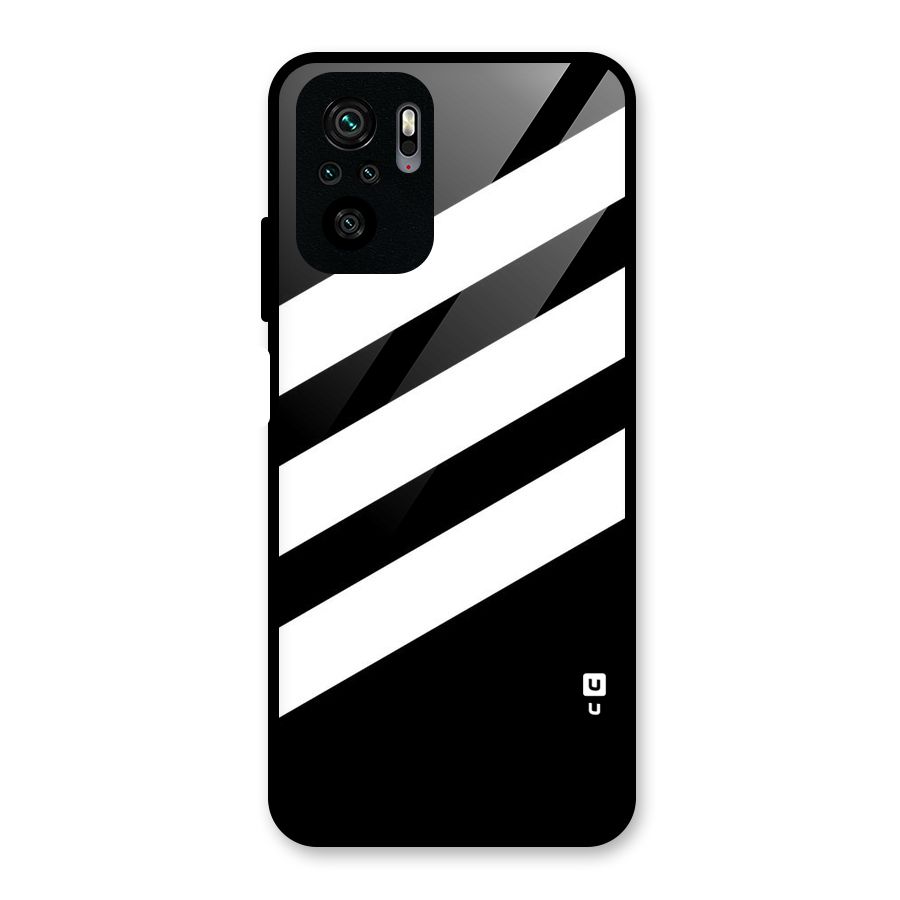 Diagonal Classic Stripes Glass Back Case for Redmi Note 10S