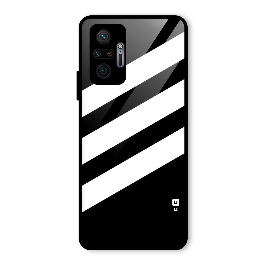 Diagonal Classic Stripes Glass Back Case for Redmi Note 10 Pro
