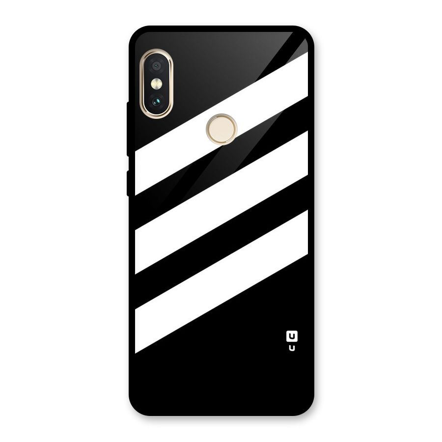 Diagonal Classic Stripes Glass Back Case for Redmi Note 5 Pro
