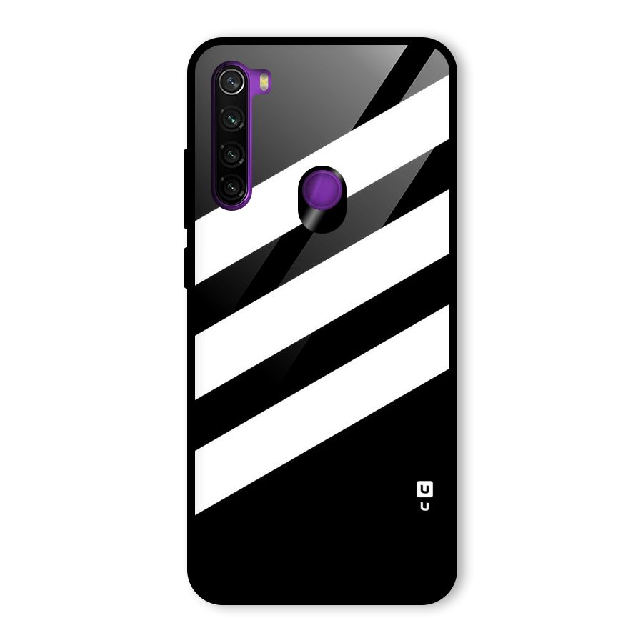 Diagonal Classic Stripes Glass Back Case for Redmi Note 8