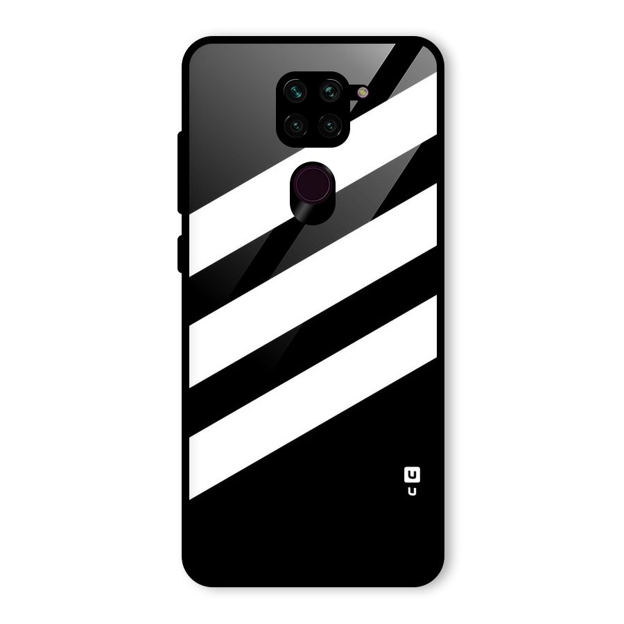 Diagonal Classic Stripes Glass Back Case for Redmi Note 9