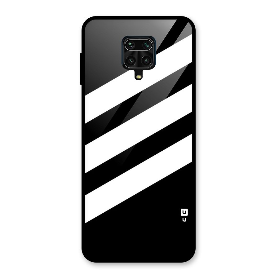 Diagonal Classic Stripes Glass Back Case for Redmi Note 9 Pro
