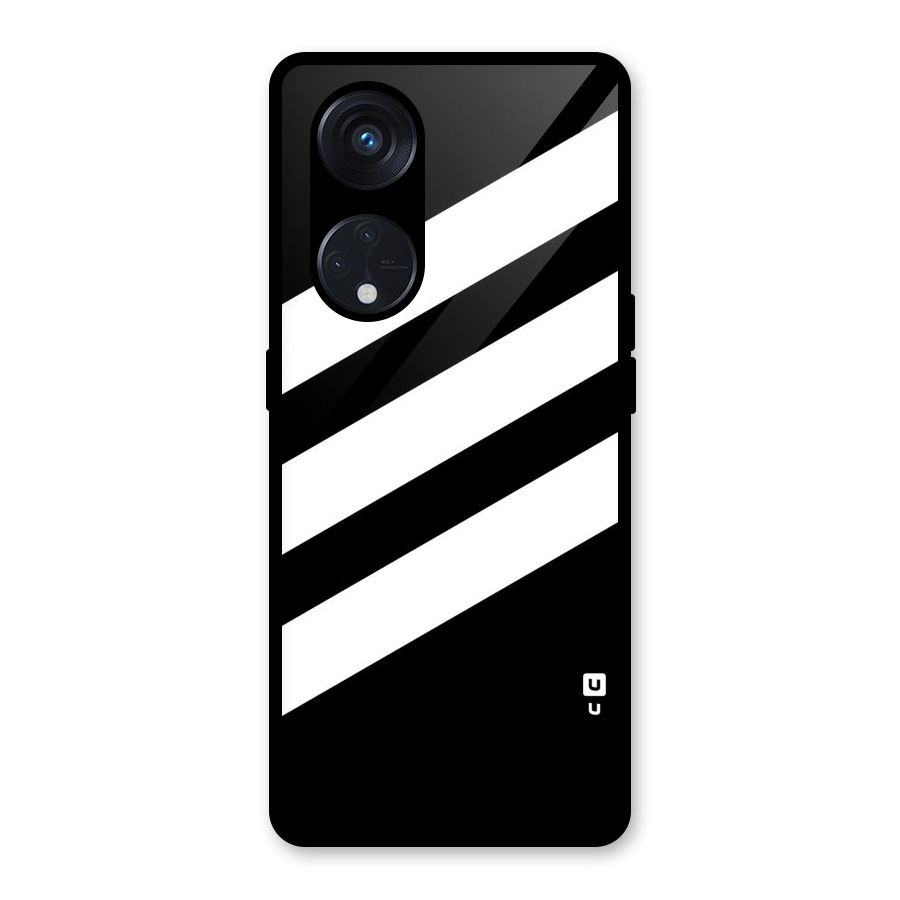 Diagonal Classic Stripes Glass Back Case for Reno8 T 5G