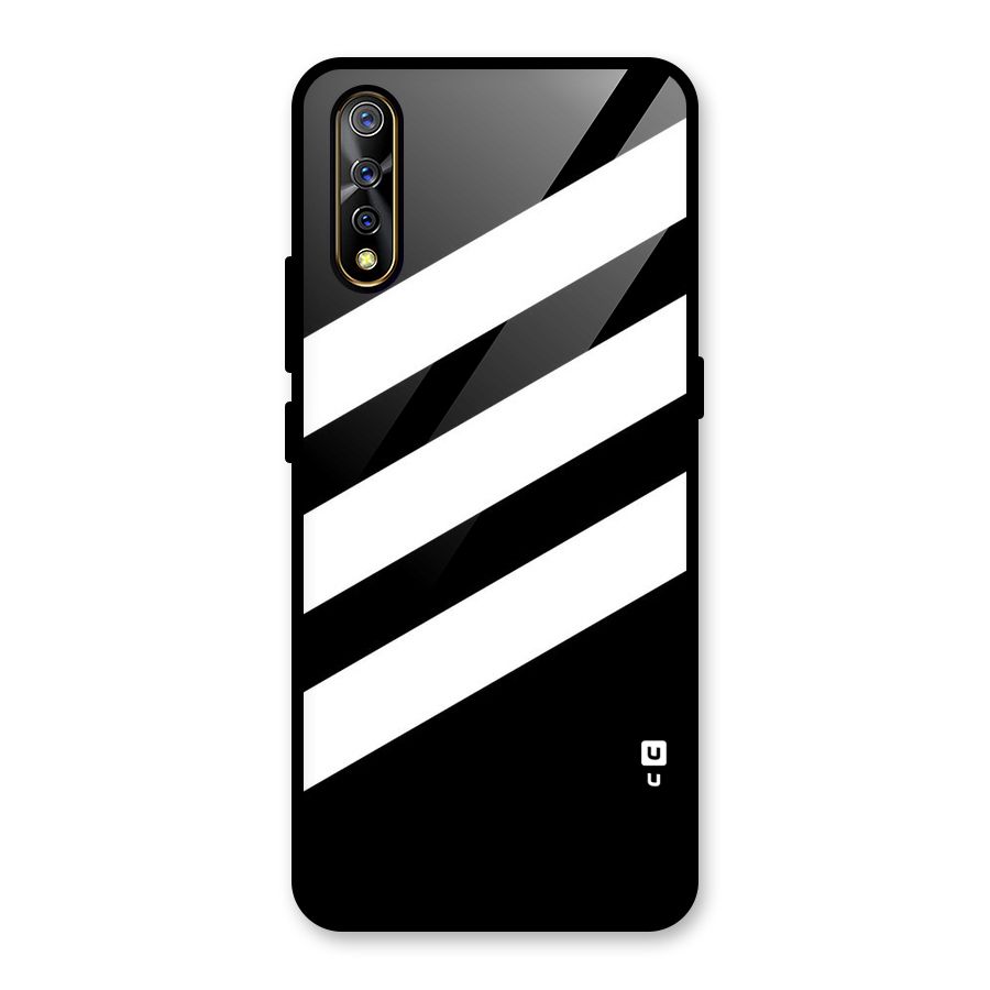 Diagonal Classic Stripes Glass Back Case for Vivo S1
