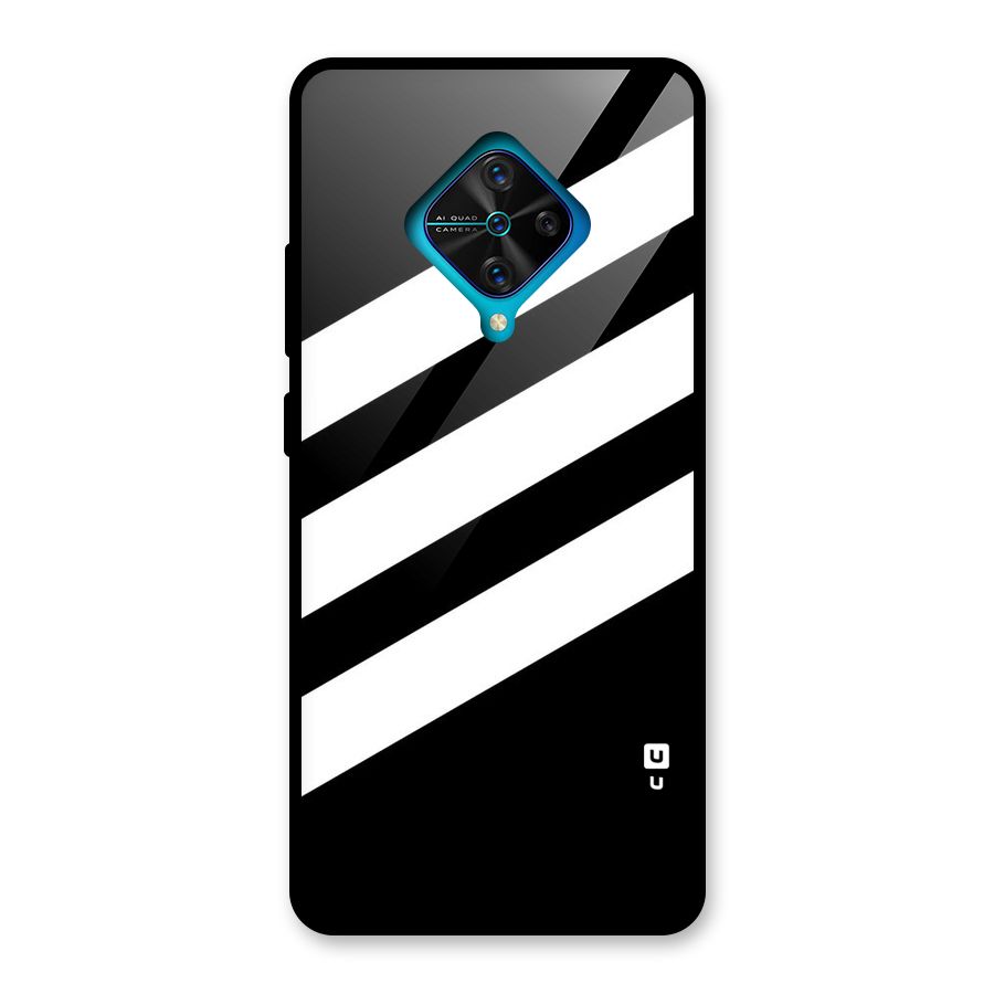 Diagonal Classic Stripes Glass Back Case for Vivo S1 Pro