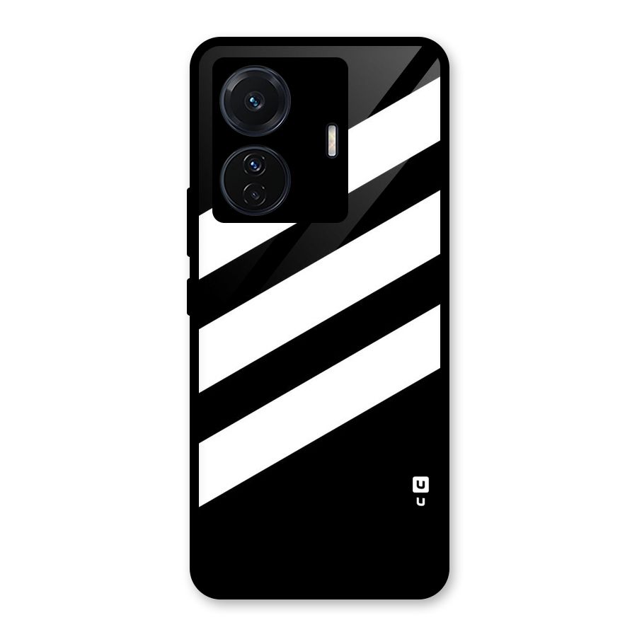 Diagonal Classic Stripes Glass Back Case for Vivo T1 Pro