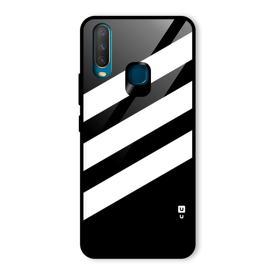 Diagonal Classic Stripes Glass Back Case for Vivo U10