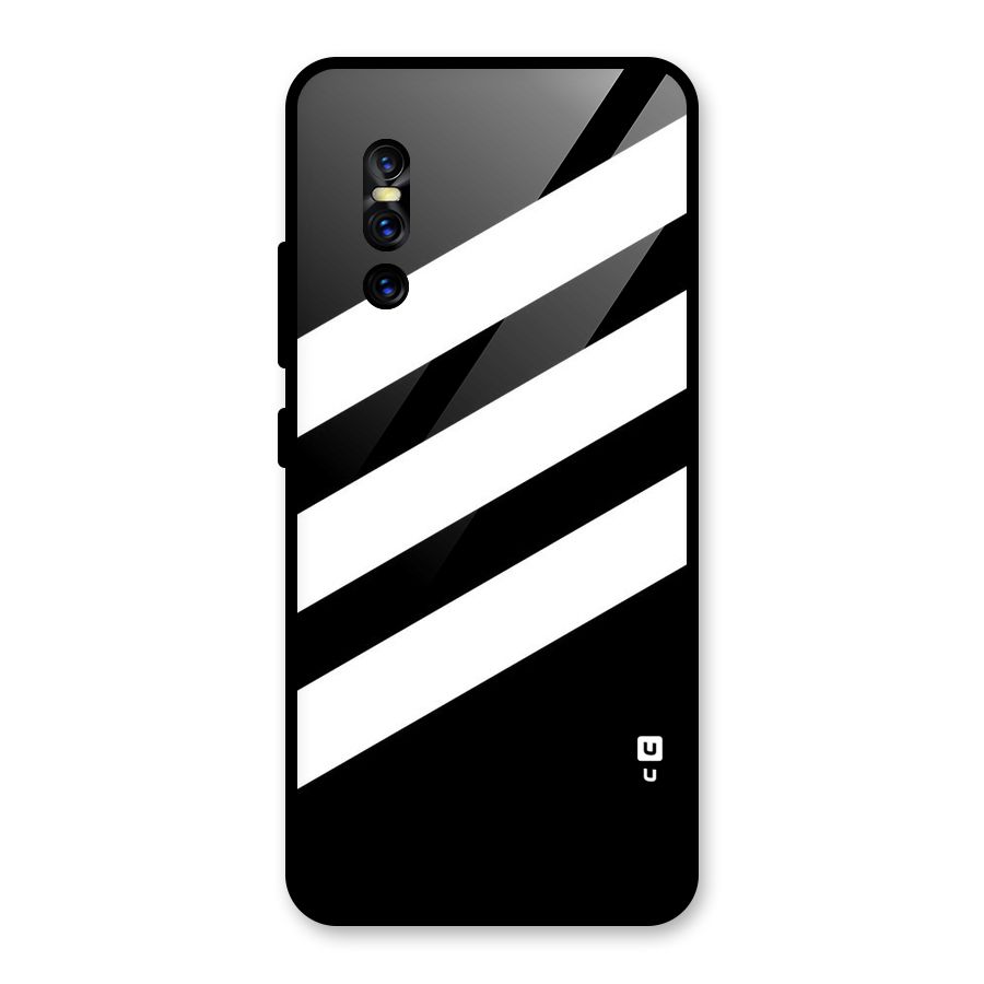 Diagonal Classic Stripes Glass Back Case for Vivo V15 Pro