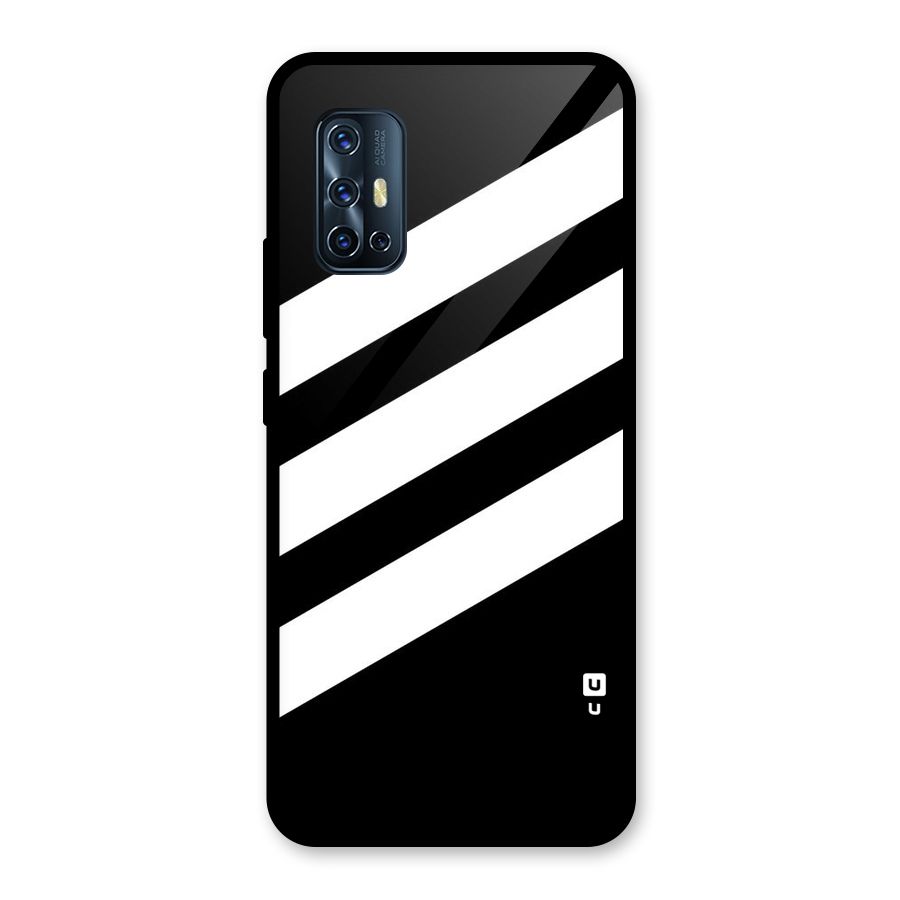 Diagonal Classic Stripes Glass Back Case for Vivo V17