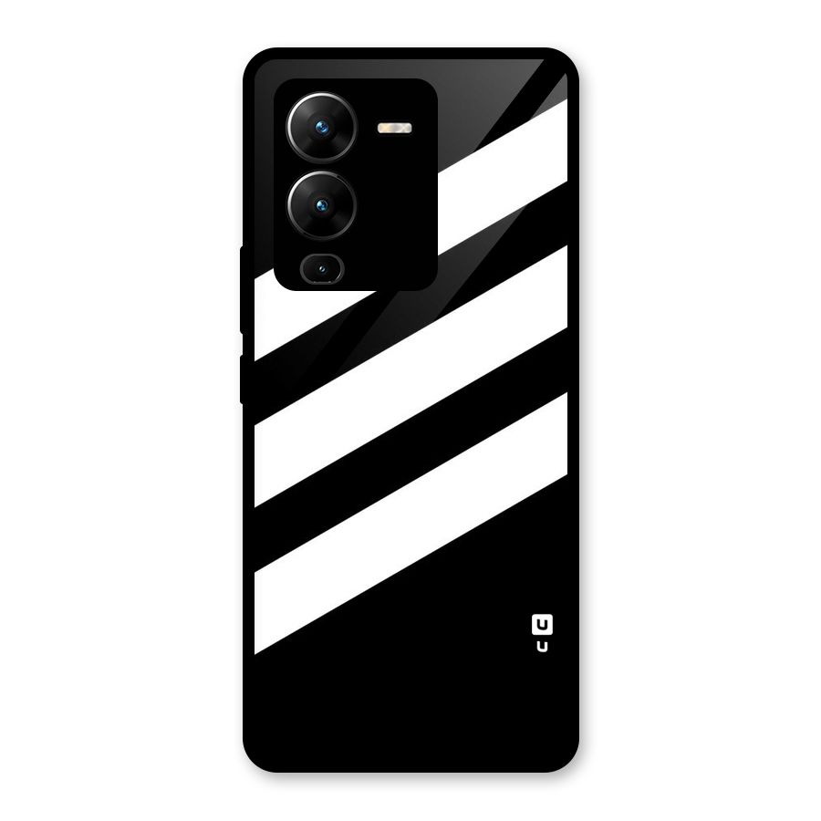 Diagonal Classic Stripes Glass Back Case for Vivo V25 Pro