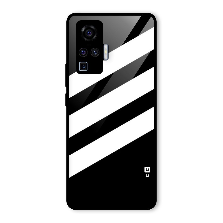 Diagonal Classic Stripes Glass Back Case for Vivo X50 Pro