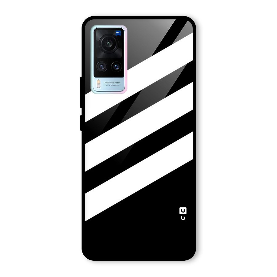 Diagonal Classic Stripes Glass Back Case for Vivo X60