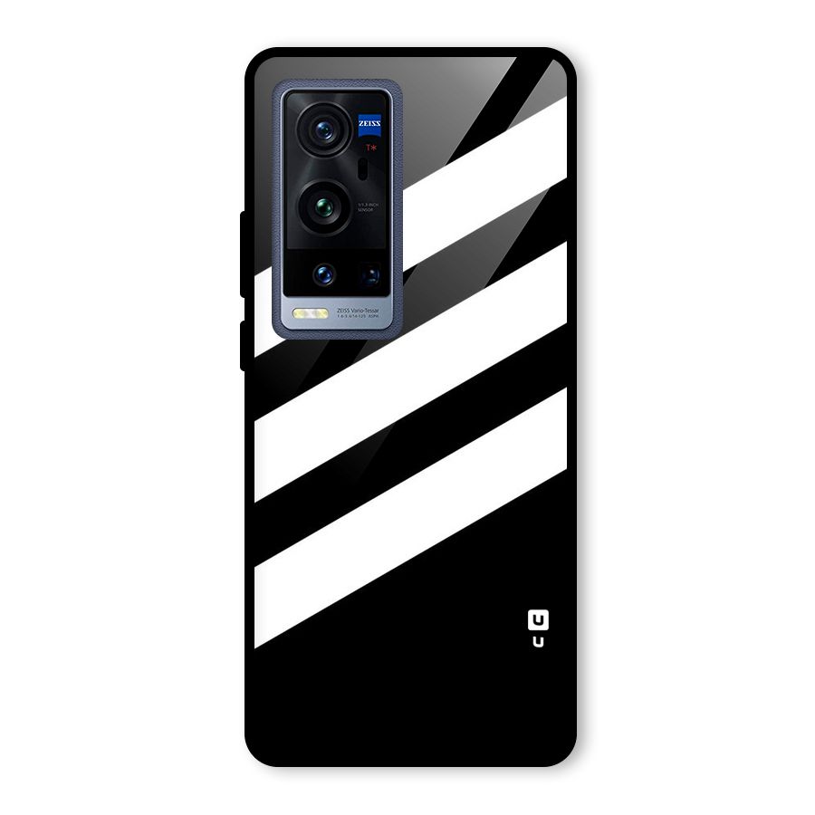 Diagonal Classic Stripes Glass Back Case for Vivo X60 Pro Plus