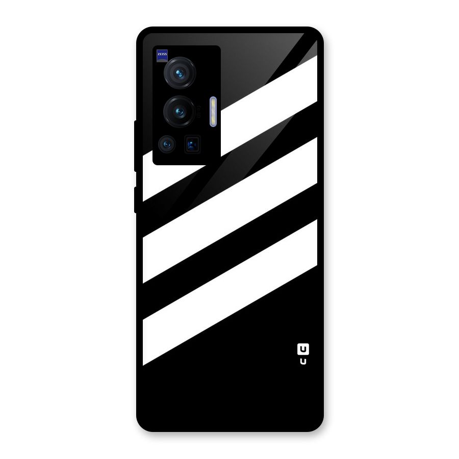 Diagonal Classic Stripes Glass Back Case for Vivo X70 Pro