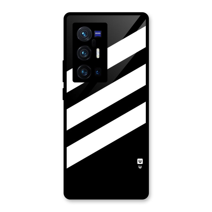 Diagonal Classic Stripes Glass Back Case for Vivo X70 Pro Plus