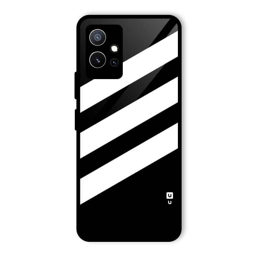 Diagonal Classic Stripes Glass Back Case for Vivo Y75 5G