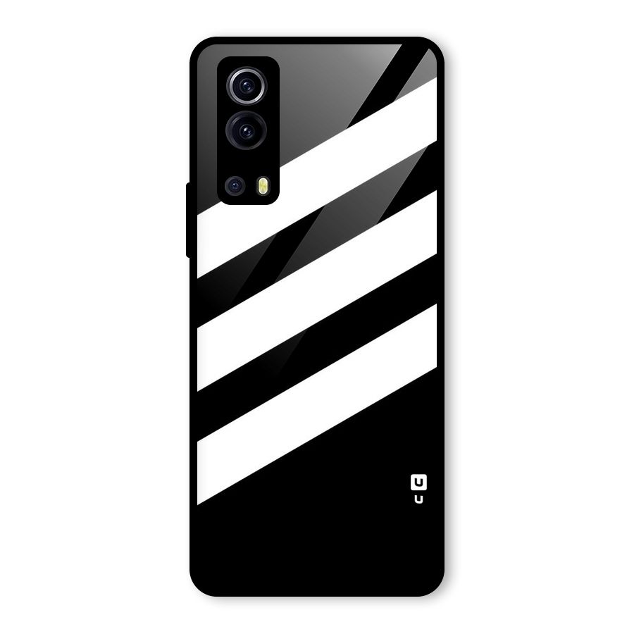 Diagonal Classic Stripes Glass Back Case for Vivo iQOO Z3