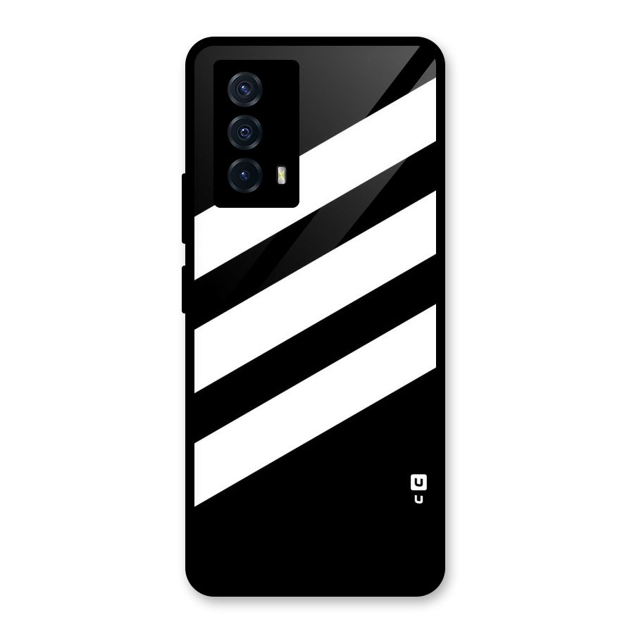 Diagonal Classic Stripes Glass Back Case for Vivo iQOO Z5