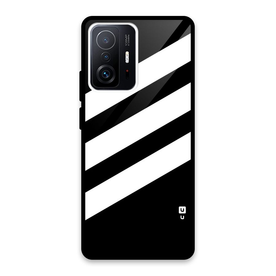 Diagonal Classic Stripes Glass Back Case for Xiaomi 11T Pro