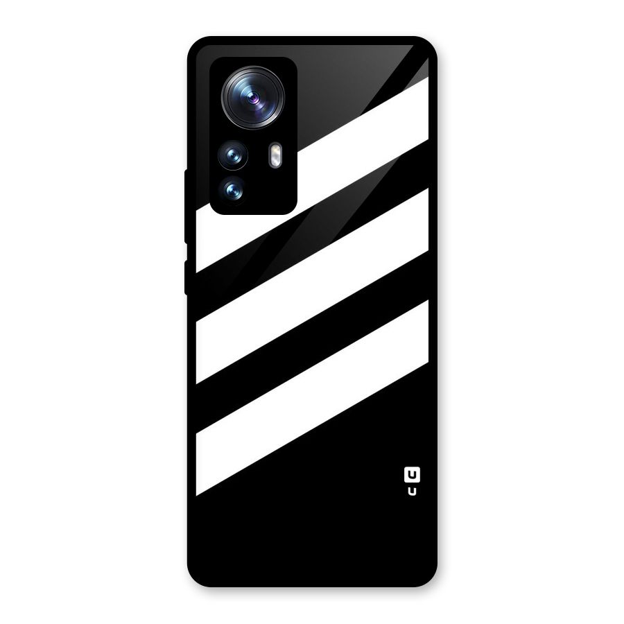 Diagonal Classic Stripes Glass Back Case for Xiaomi 12 Pro