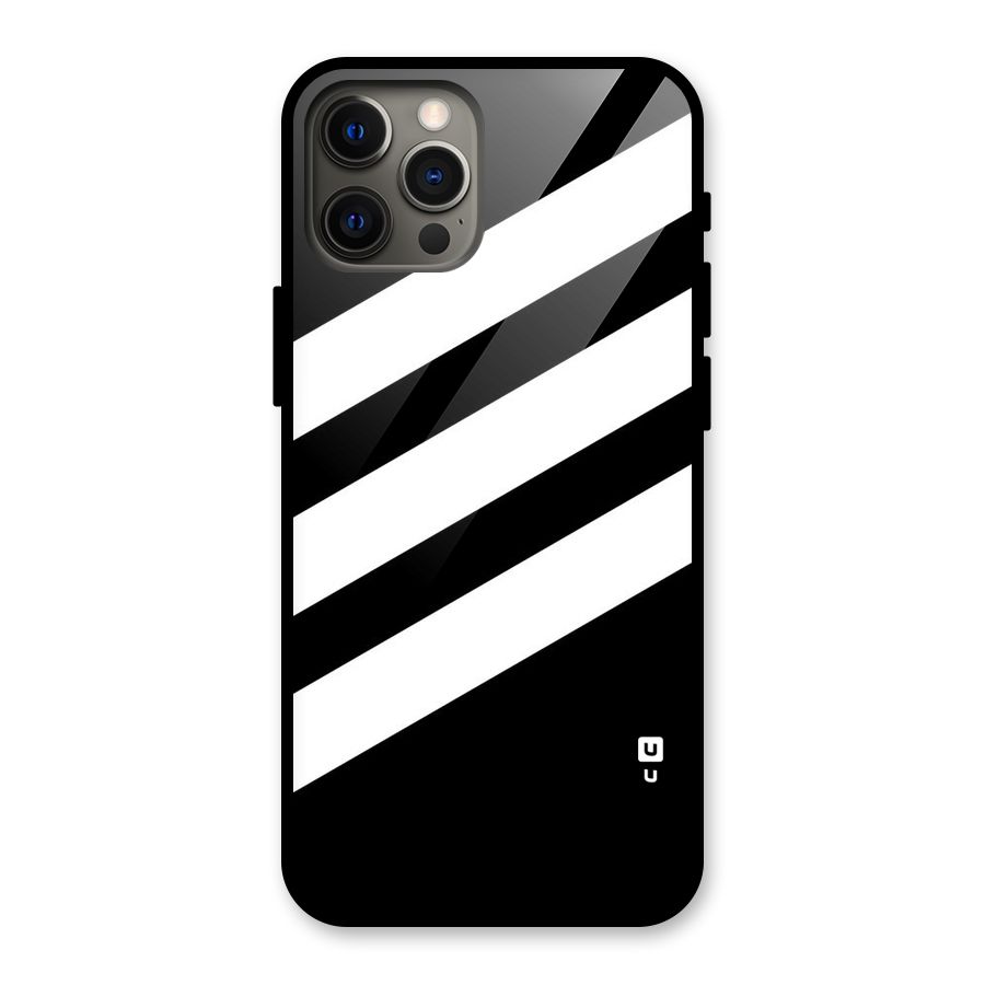 Diagonal Classic Stripes Glass Back Case for iPhone 12 Pro Max