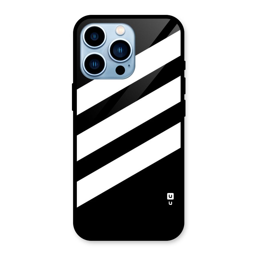 Diagonal Classic Stripes Glass Back Case for iPhone 13 Pro