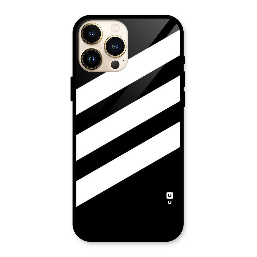 Diagonal Classic Stripes Glass Back Case for iPhone 13 Pro Max