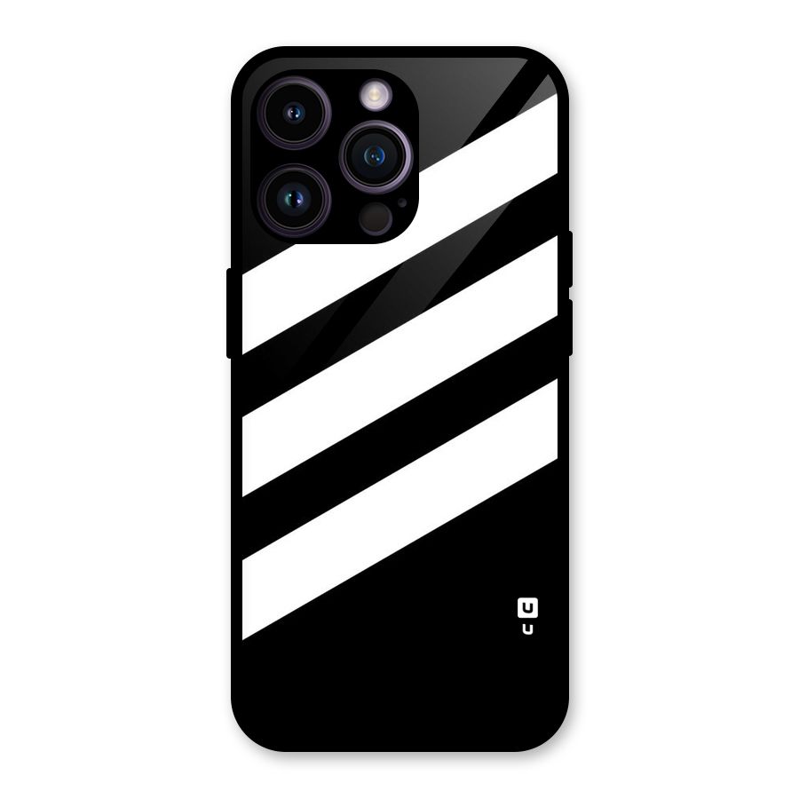 Diagonal Classic Stripes Glass Back Case for iPhone 14 Pro Max