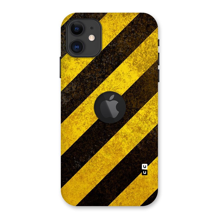 Diagonal Road Pattern Back Case for iPhone 11 Logo Cut