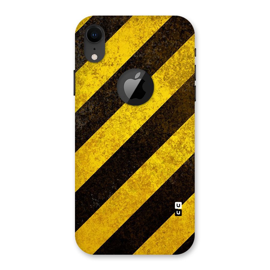 Diagonal Road Pattern Back Case for iPhone XR Logo Cut
