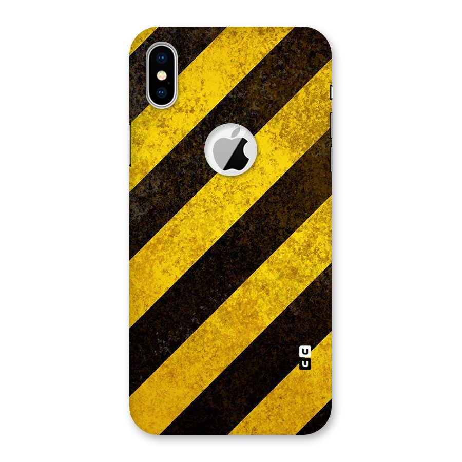 Diagonal Road Pattern Back Case for iPhone XS Logo Cut