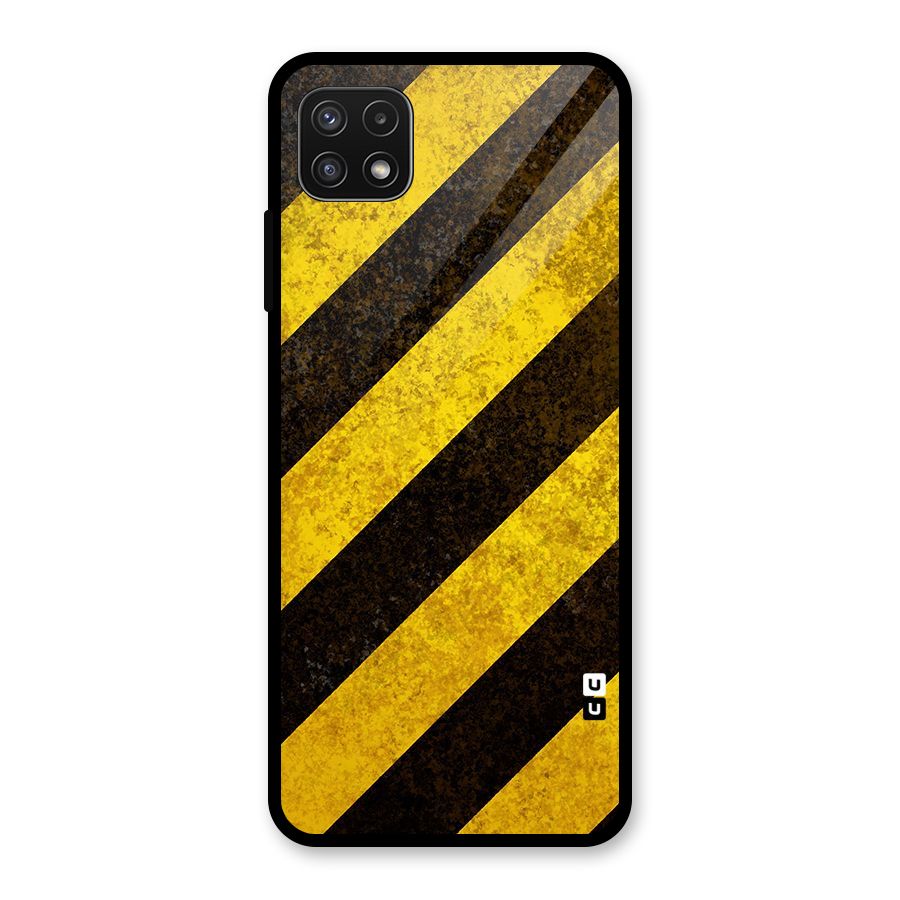 Diagonal Road Pattern Glass Back Case for Galaxy A22 5G