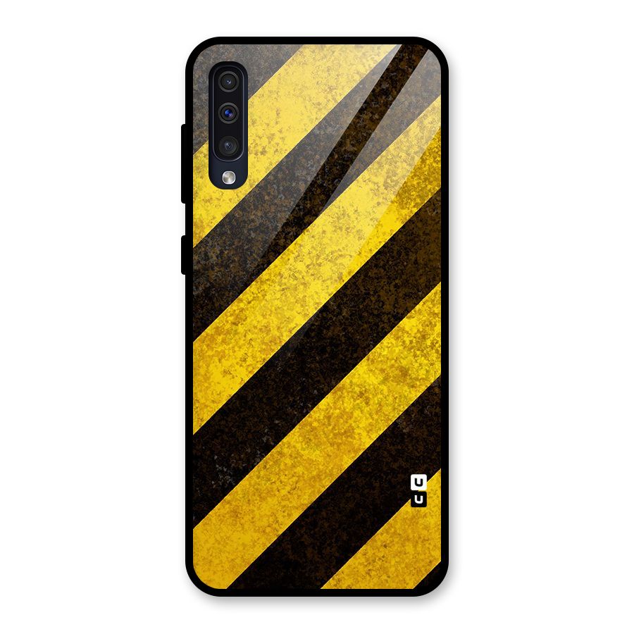 Diagonal Road Pattern Glass Back Case for Galaxy A50