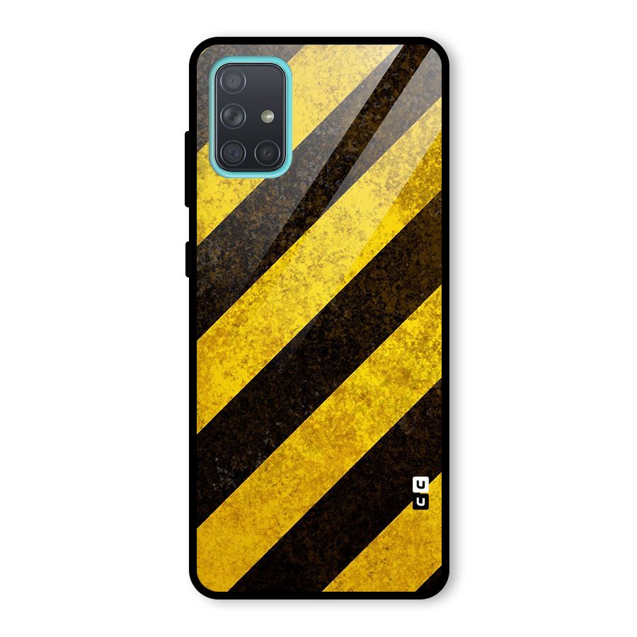 Diagonal Road Pattern Glass Back Case for Galaxy A71