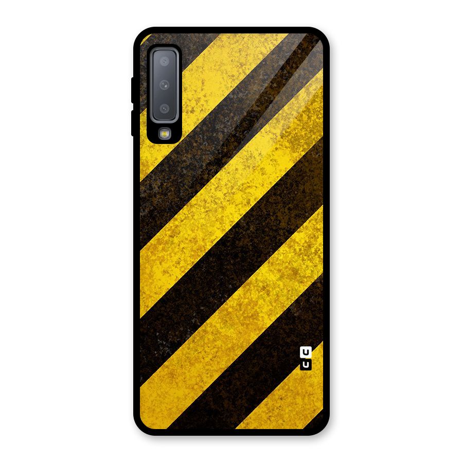 Diagonal Road Pattern Glass Back Case for Galaxy A7 (2018)