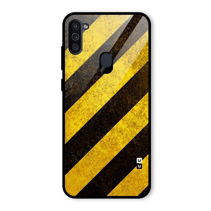 Diagonal Road Pattern Glass Back Case for Galaxy M11