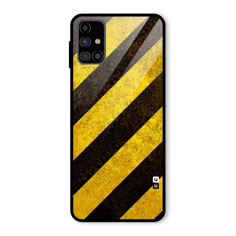 Diagonal Road Pattern Glass Back Case for Galaxy M31s