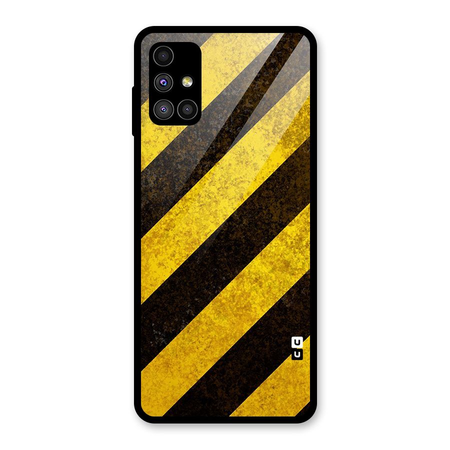 Diagonal Road Pattern Glass Back Case for Galaxy M51