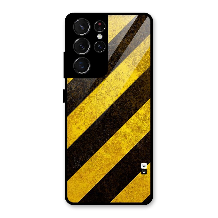 Diagonal Road Pattern Glass Back Case for Galaxy S21 Ultra 5G