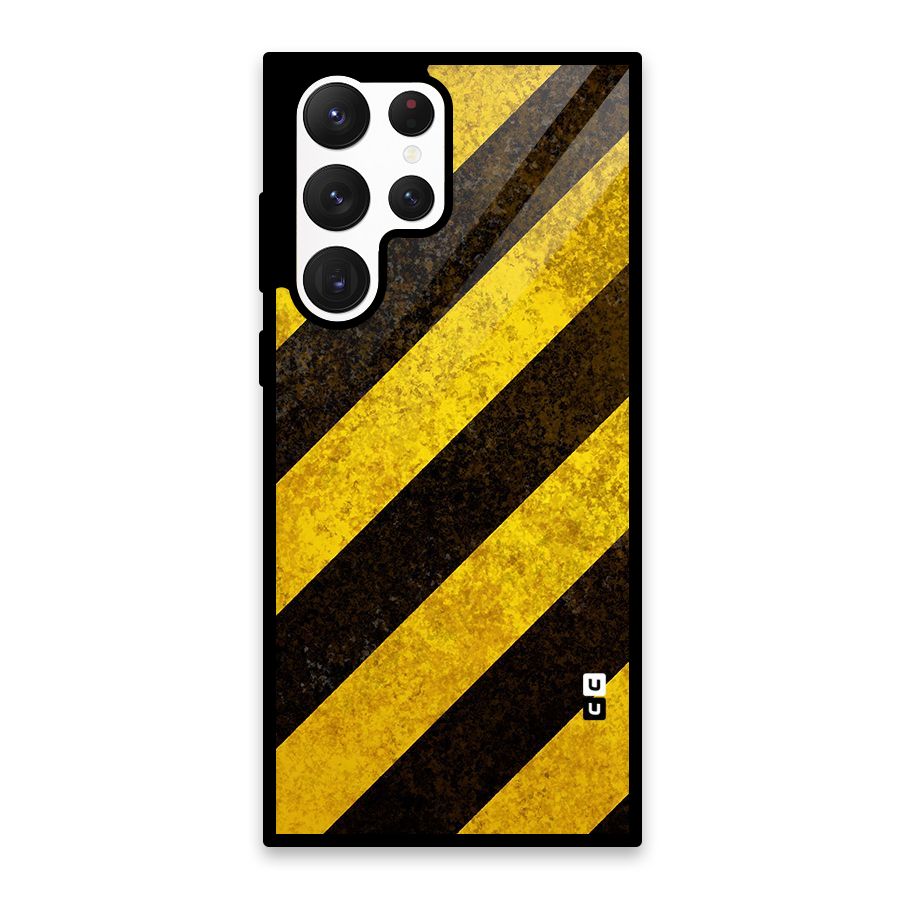 Diagonal Road Pattern Glass Back Case for Galaxy S22 Ultra 5G