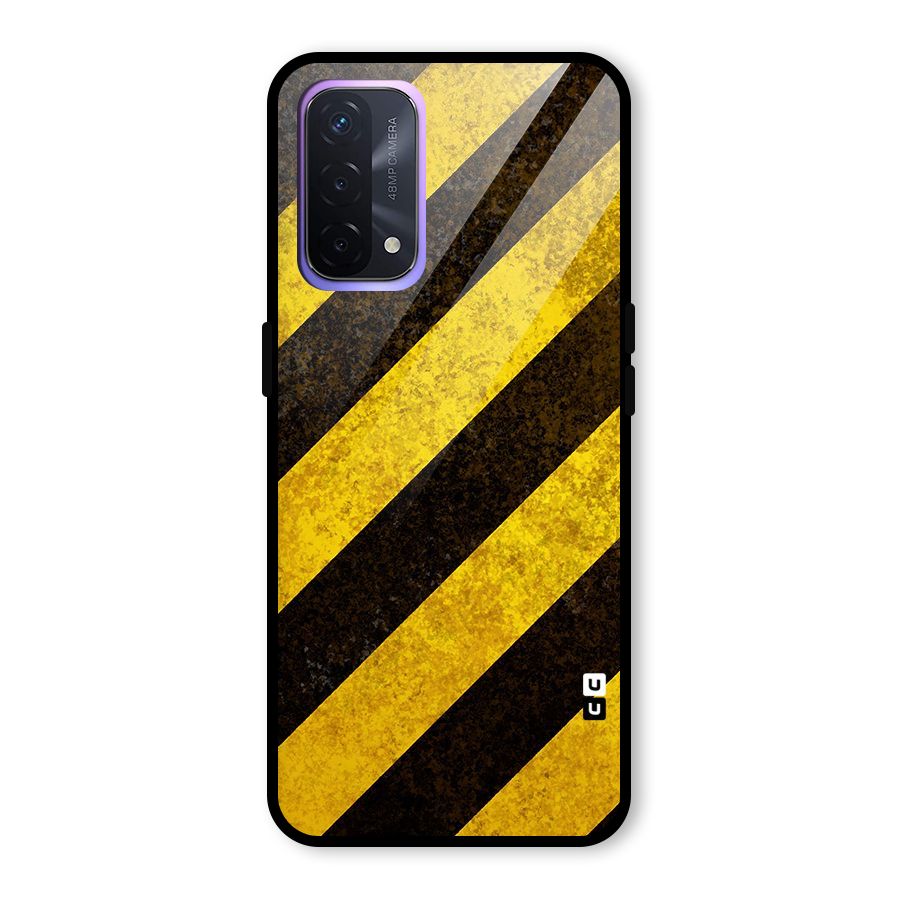 Diagonal Road Pattern Glass Back Case for Oppo A74 5G