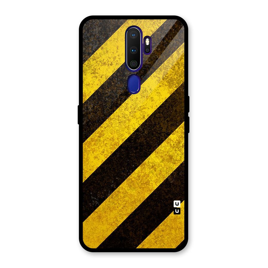 Diagonal Road Pattern Glass Back Case for Oppo A9 (2020)