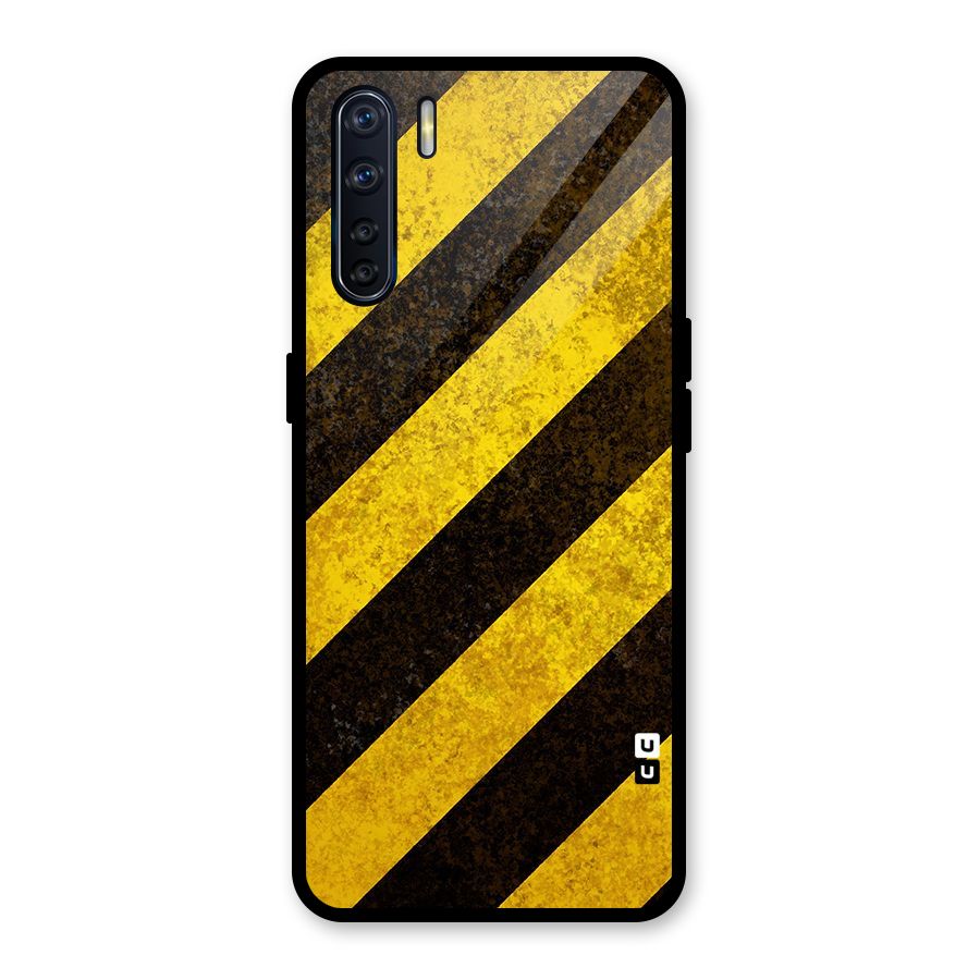 Diagonal Road Pattern Glass Back Case for Oppo F15