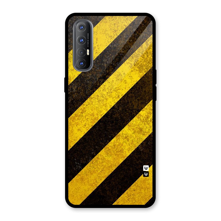 Diagonal Road Pattern Glass Back Case for Oppo Reno3 Pro